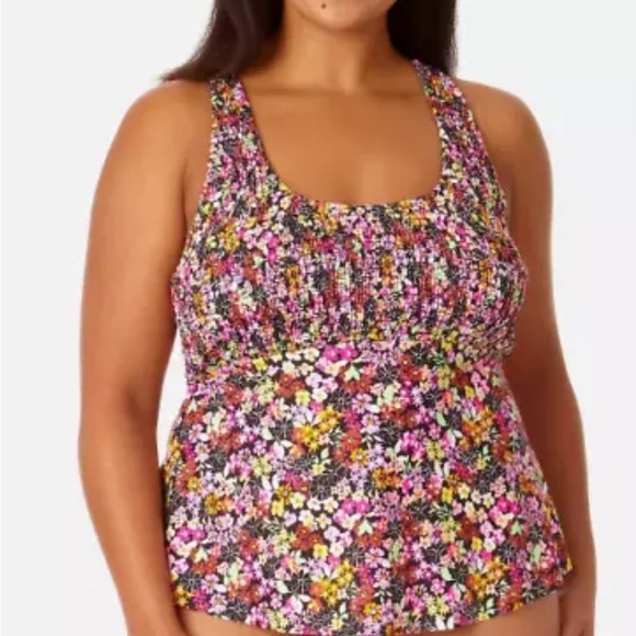 Salt + Cove Juniors' Plus Size Fly Away Floral-Print Tankini Top, Floral Print 3 - Picture 4 of 8